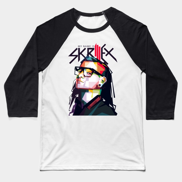 Skrillex Pop Art Baseball T-Shirt by dsatrio99